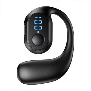 KEBETEME Bluetooth 5.3 Wireless Headphone Ear Clip HiFi Stereo Headset Digital Display Sports Wireless Earbud with Mic