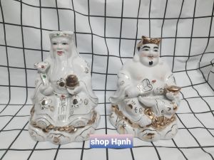 Ông Địa Thần Tài sứ trắng size nhỏ 15 cm và 17 cm giá rẻ