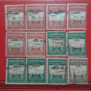 Materai Koleksi kuno Jadul lawas Ned Indie loonzegel 12 pcs Campur
