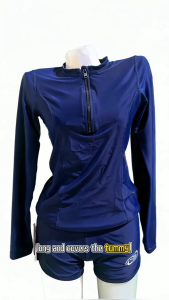 Rainbow Swimsuit Rashguard Two Piece Long Sleeve all black Swimwear Beach Wear Plus Size M-3XL No Pad Included