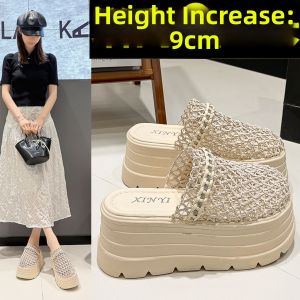 DINGMUYI | Leather Sandals 9cm Platform