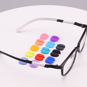 XUESHE 10คู่ Push On Nosepads แว่นตาแผ่นจมูกซิลิโคนแผ่นจมูก แว่นตาแว่นตาแผ่นจมูก