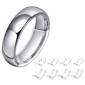 8Pcs 8 Sizes Invisible Transparent Ring Size Adjuster Silicone Rings Fixed Cushion for Loose Rings