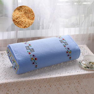 Traditional Folklore Barley Straw Neck Support Pillow Rectangular Pure Cotton Adult Health Care Single Person Low Pillow Core