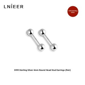 Lnieer | Non-removal While Sleeping Drop Resistant Silver 999 Earrings Screw Lock