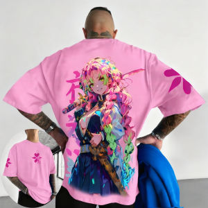 Bandai | Demon Slayer Mens and Womens T-shirt Tengen Uzui Summer New Anime Design Sense Tee Spring Boys Short-sleeved Parent-child Wear