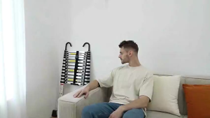 Tangga Teleskopik Multifungsi 5.1M Telescopic Ladder Tangga lipat stainless steel Portabel Tangga Lipat