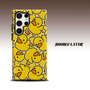 Rubber Duck For Samsung Galaxy S26 S25 S24 A56 A36 Dual Layer Luxury Fashion Full Lens Protective Case