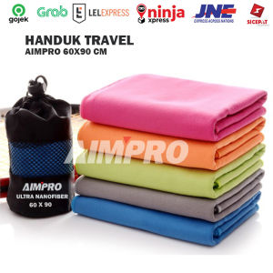 AIMPRO Handuk Microfiber Quickdry (Cepat Kering) Size 60 x 90 cm - Travel Towel - Handuk Travel - Bath Towel - Handuk Renang - Handuk Outdoor - Handuk Mandi - Microfibre Towel - Handuk Travelling - Handuk Olahraga - Handuk Dewasa