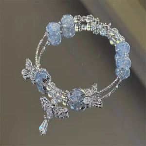 Xiaohongshu Same Style Burst Ice Floral Butterfly Bracelet New Chinese Super Fairy Bracelet for Girlfriends Birthday Gift Women