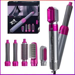 5 IN1 HOT AIR DRYER BLOW SISIR PELURUS RAMBUT CURLY MULTIFUNGSI CATOKAN PENGERING HAIRDRYER