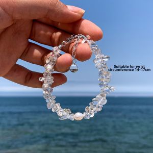 CAFFTI | Natural Crushed Ice White Crystal Delicate Luxe Bracelet