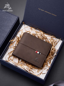 Paul Mens Leather Wallet Genuine Money Clip 2025 New Silver Bag Practical Multi-Functional Leather Bag Birthday Gift