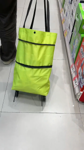Foldable Shopping Cart Trolley 2 In 1 Oxford Cloth Hand Cart Shopping Bag Supermarket Shopping Bag Shopping Cart