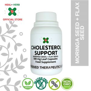 Heal + Herb Cholesterol Support Capsules with Moringa Seeds and Flax Seeds for Cholesterol and Heart 50 and 100 Capsules