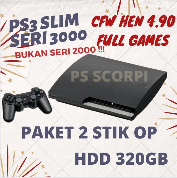 SONY PLAYSTATION PS PS3 SLIM 320GB FULL GAMES STIK - Main Image