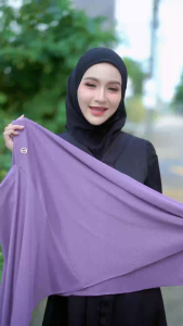 ฮิญาบ สไตล์อาหรับสวมสำเร็จ ปิดหน้าได้ มีเชือกผูกด้านหลัง เนื้อผ้าร่องยืด ใส่ได้2แบบ HM97วาริสมุสลิม