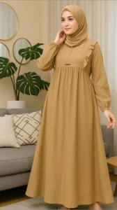 BISA COD !! Gamis Wanita Dewasa Terbaru Bahan Crinkle Airflow