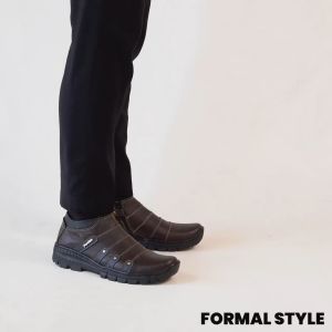 Sepatu Boot Pria Kulit Boots Touring Casual Zipper Non Safety MVS07