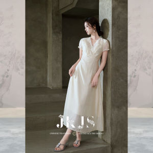 JK&JS | Elegant New Chinese Style Waist Cinching Dress