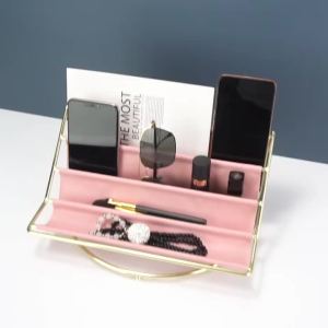 Multi-level Leather and Iron Storage Box
