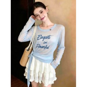 AIYITI | Anti-UV Tied Lace-up Big Size Womens Blouse