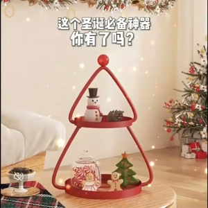 HOGO European Style Christmas Tree Desktop Storage Rack Metal Balcony Potted Plant Display Stand Home Christmas Gift Decoration