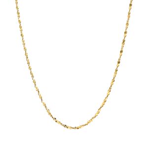 Chow Sang Sang 周生生 18K Yellow Gold Plain Chain Necklace 03817N