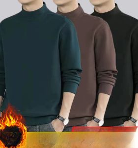 Heattech Fleece-Lined Half-High Collar T-Shirt Men Autumn and Winter Double-Sided Dralon Bottoming Shirt Ins All-Matching Long Sleeve Top Online
