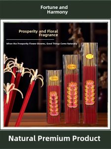 Natural Floral Incense Sticks Fragrant Wealth Attraction Buddha Worship Goddess Guanyin No Smoke Eco-friendly Bamboo