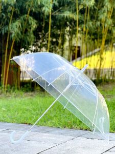 Cây Dù Chống Gió Trong Suốt Cỡ Lớn Tự Động Tay Cầm Dài Dành Cho Cả Nam Và Nữ Dùng Chung Cho Cặp Đôi Dù Chống Mưa Mùa Đông