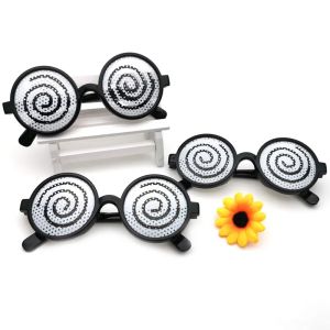 Anime Glasses Vertigo Pattern Funny Decorative SunGlasses Dizzy Eyewear Halloween Cosplay Accessory