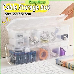 C.N Plastic Data Cable Storage Box Desktop Storage Organizer Cable Management Organizer 1 Piece