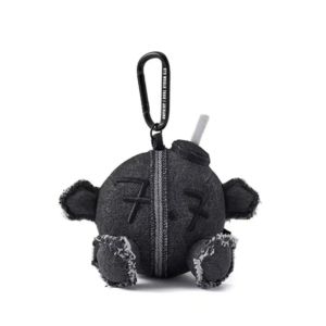 Bandai | Kawaii In Stock Black Denim Ball Peripheral Plush Keychains Coal Stove Pendant Plush Toy Christmas Birthday Gifts For Fans