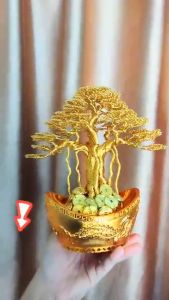 Bonsai dây đồng dây nhôm mẫu thỏi vàng