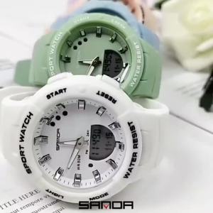 Sanda | SANDA 6005 dual display Electronic Watches Fashion Outdoor Leisure Silicone Strap Student Wrist Watch for Boy and Girl