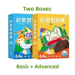 Creative Paper Cutting Stickers Childrens Handcraft Educational Toys for Kindergarten Kids above 3 Years Old Baby