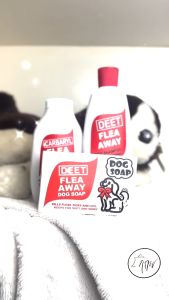 BUY 1 TAKE 1  PROMO SALE!!! DEET FLEA AWAY DOG PRODUCTS - ANTI TICK (garapata) & FLEA (kuto).   👉 FLEA AWAY DEET DOG SOAP 90g    👉 FLEA AWAY DEET DOG SHAMPOO & CONDITIONER 120ml   👉 CARBARYL FLEA AWAY DEET POWDER. HURRY UP LIMITED STOCKS ONLY