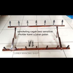 kanco joran timbang full set bahan kayu mewah Sonokeling pion besi sensitif