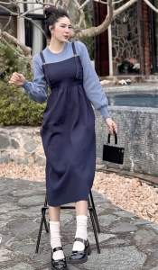 Đầm Len Mongtoghi Tay Dài  Kiểu Dáng Thời Trang Cho Nữ - Hàng cao cấp