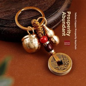 Lucky Wealth Keychain With Calabash Pendant