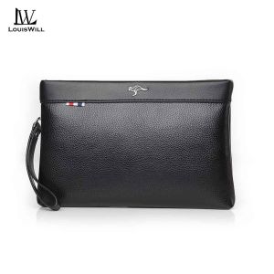 LouisWill กระเป๋าเงินผู้ชายทรงยาวกระเป๋าธุรกิจหนัง PU นุ่มกระเป๋าสตางค์อเนกประสงค์กระเป๋าเล็กความจุมากกระเป๋าสตางค์ทรงลิ้นจี่ตำแหน่งบัตรหลายใบ ID เครดิตผู้ที่ใส่บัตรกระเป๋าใส่เหรียญกระเป๋าสตางค์ธุรกิจกระเป๋าโทรศัพท์