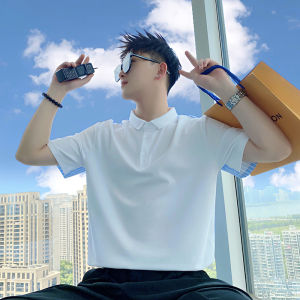 Stylish Stripes Patchwork Polo Shirt Short Sleeve Men Clothing Summer Trendy Loose T-shirt 2024 New Half Sleeve Tops