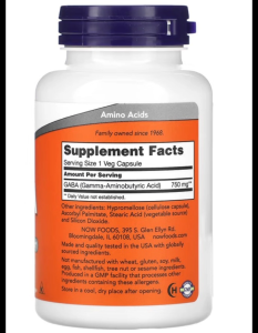 GABA 750 mg 100 Veg Capsules กาบ้า NOW Foods สมอง สมาธิ