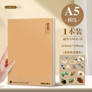 Deli B5 Size Leather Paper Notebook Special Thickened Blank Line Drawing Notebook for College Students Simple Handmade Notebook