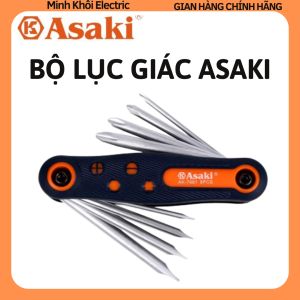 bộ lục giác tay gập Asaki AK-7980 đa năng bộ lục giác bông hoa thị hoa khế asaki thép không gỉ cây lục giác đầu bi