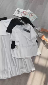 Set Chân Váy Lưới + Áo Thun Ren - Tharo Clothing [SET0034]