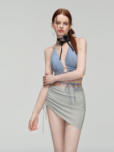 ชุดว่ายน้ำสองชิ้น Anqinwind สำหรับผู้หญิง ปี 2025 ใหม่ ปกปิดหน้าท้อง กระชับสัดส่วน ชุดว่ายน้ำสำหรับวันหยุด ชุดว่ายน้ำสำหรับถ่ายภาพ ชุดว่ายน้ำทรงเอวสูง