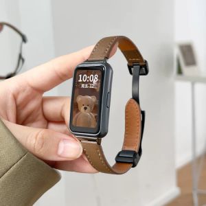 สายหนังหรูหราสำหรับสายรัด Huawei 10/9/8สายรัดสมาร์ทวอท์ชแฟชั่นสายรัดข้อมือสายข้อมือสำหรับเปลี่ยนสำหรับ Huawei Band10 Band9 Band8สายนาฬิกาสมาร์ทวอท์ช