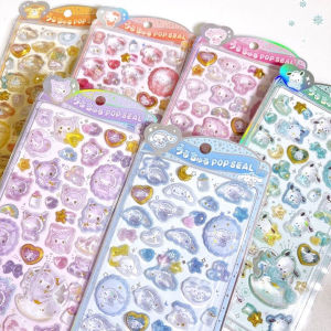 Sanrio | New! 3D Relief Sanrio Stickers Hellokitty Kuromi Cinnamoroll My Melody Jelly Sticker Kawaii Decoration DIY Phone Case Stickers